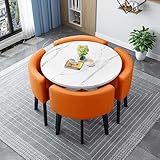 Profitez du confort avec notre chaise de salle à manger ergonomique en métal. Le dossier incurvé offre un soutien amélioré, tandis que le rembourrage en mousse haute densité assure la douceur. Cet ensemble de salle à manger, comprenant une table et des chaises, comprend des pieds en caoutchouc antidérapants pour plus de stabilité. Parfait pour améliorer votre expérience culinaire, cette chaise allie style et fonctionnalité sans effort.