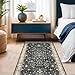 Boho Washable 4x6 Entryway Rug - Non-Slip Low Pile Geometric Area Rug for Living Room, Large Kitchen, Bedroom, Office - Ultra Soft Dark Modern Aesthetic Decor, Black & Multi
