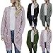 Produktbild qiaoxiahe Damen Strickjacke Pullover Pulli Jacke Oversize Frühling Cardigan Lose Oberteil Damen Lang Mantel Jacke Cardigan Blazer Ladies Long Cardigan Cable Knit Damenpullover Einfarbige lose Jacke