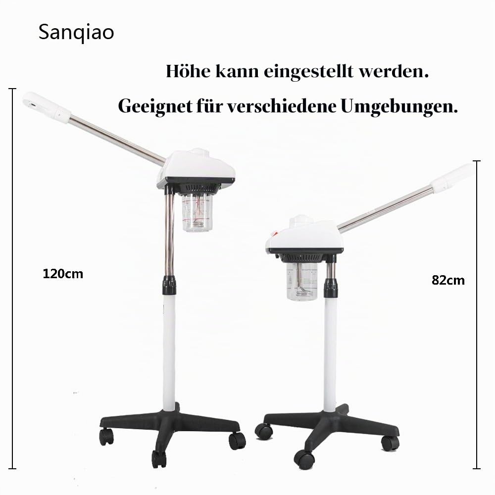 Professionelle Gesichtsdampfer Hot Mist Spray Gesichts Ozon Luftbefeuchter für Haus und Schönheitssalon Einstellbare Höhe und Ozon-Funktion