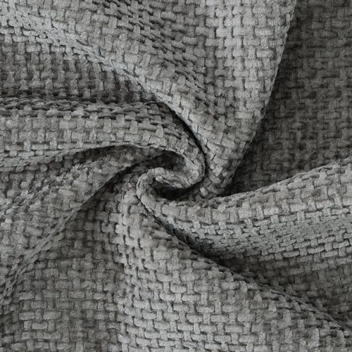 Image of MADIZZ Decorative Chenille Velvet Throw Pillow Covers Set of 2 Soft Boho Textured Neutral Couch Throw Pillow for Bed Modern Farmhouse Home Decor for Sofa Livingroom Dark Grey 20x20 Inch