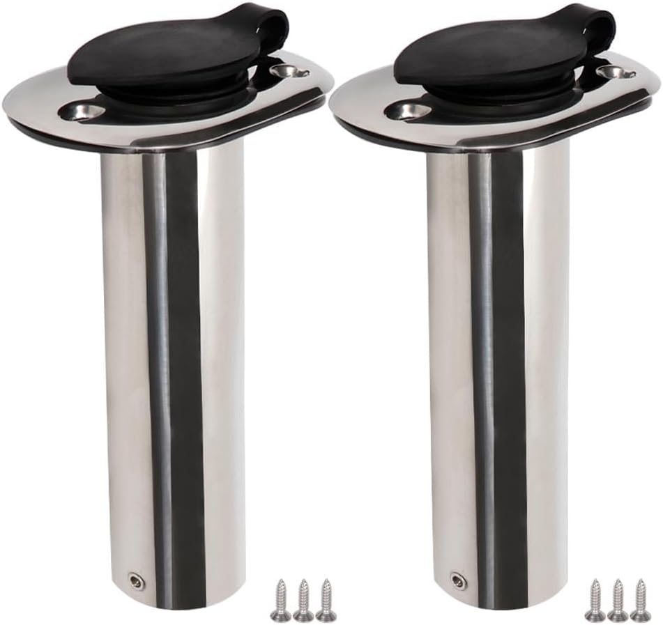 2PCS Flush Mount Fishing Rod Holder Stainless Steel, 90 Degree