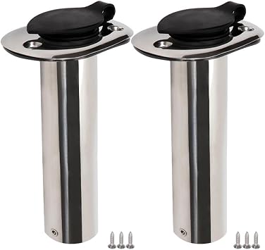 2PCS Flush Mount Fishing Rod Holder Stainless Steel, 90 Degree
