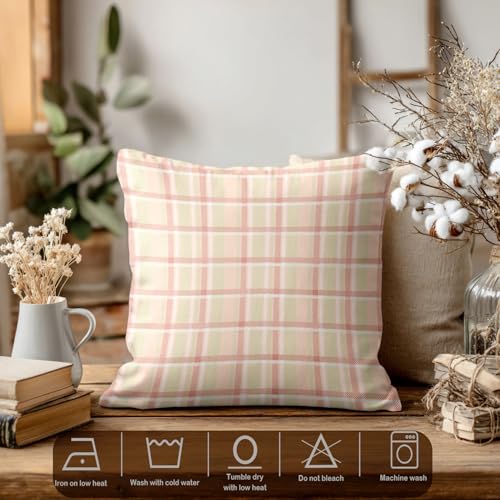 Housse de coussin abricot anti-plis en tissu mélangé lavable pour lit