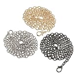 WOONEKY 2個 ファッションメタルチェーン バッグチェーン クラスプ付き ハンドメイド ショルダー クロスボディ 斜め掛け レディースバッグ用