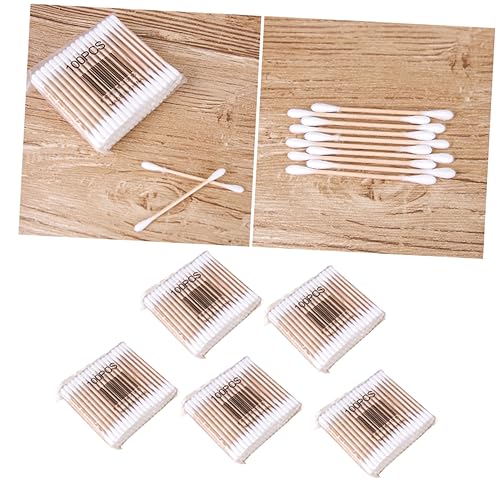 Didiseaon Long Wooden Stick Cotton Swabs (500pcs) Double-ended Perfect for Ear Care