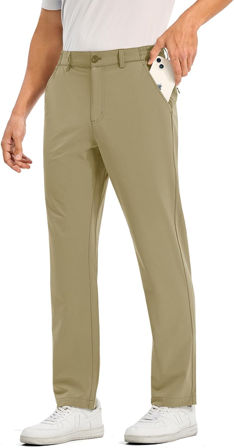 BGOWATU Men's Stretch Golf Pants Lightweight Quick Dry Business Pants Work Dress Casual Travel Pants with Zipper Pockets - Image 2