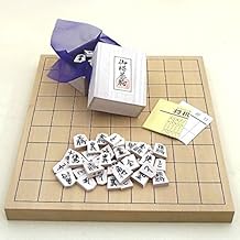 将棋セット　新かや１寸卓上接合将棋盤竹と白椿上彫駒のセット