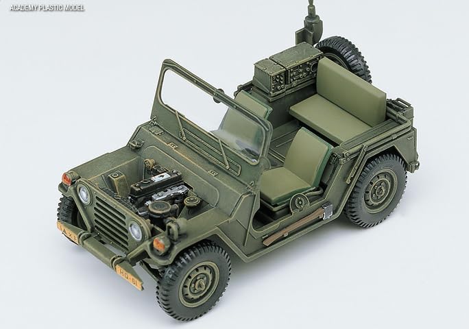 아카데미 Academy Hobby Model Kit – 1/35 M151A2 Hard Top with Trailer – Realistic Military Jeep & Accessories
