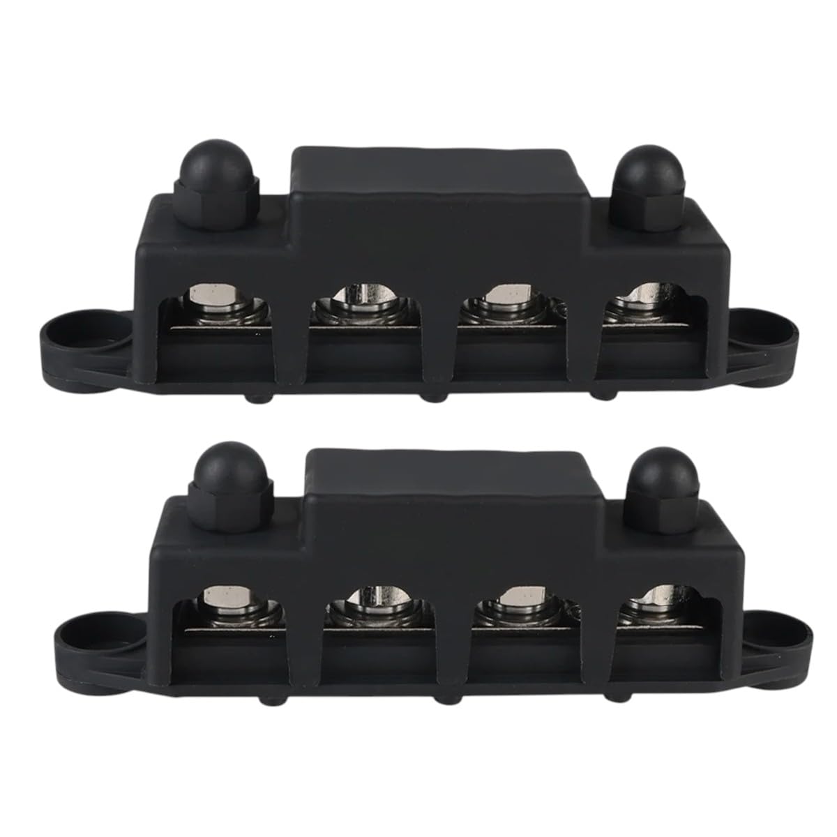 Caravan RV Power Distribution Block 4 Ways 48V 250A DC Bus Bar Electro Junction for Boat Truck Car Accessories M8 M10 Studs Replacement for OEM