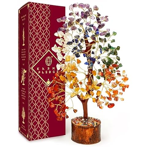 Crystal Tree of Life 7 Chakra Healing Crystal Trees for Home Decor, Office Desk Decor, Living Room Decor, Handmade Bonsai Trees for Positive Energy, Money, Good Luck Birthday Gifts for Women, Mom Cover