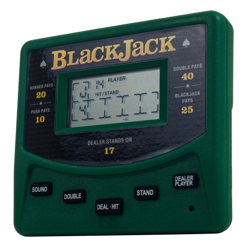 Trademark Poker Electronic Handheld Las Vegas Style Blackjack Game, Black/Green, 0.625" L x 3.875" W x 3.375" H (10-CB1001) by RecZone - Image 2