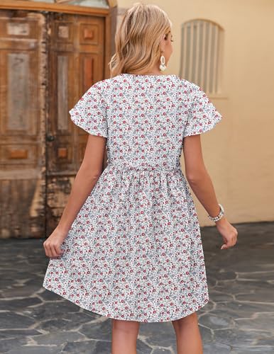 Image of Zeagoo 2025 Spring Summer Cotton Linen Dress Beach Casual Button Down A Line Dress