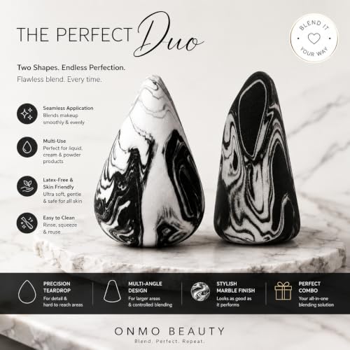 Image of Beauty Makeup Blender Sponge Latex-Free Soft Beauty Sponge for Foundation, Concealer & Blending | Reusable, Smooth Finish Applicator | Suitable for Liquid & Cream Makeup | Unisex, All Skin Types (Infinity&Wedge Pack of 2)