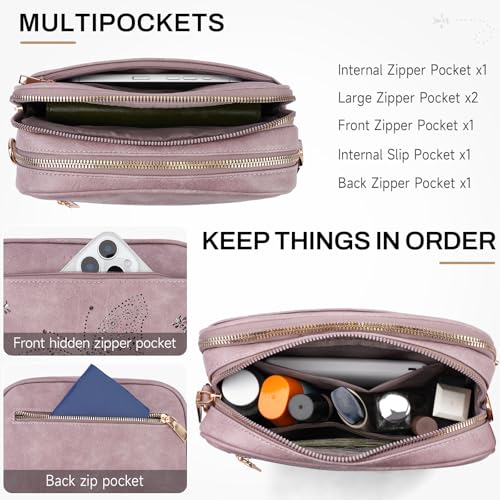 Crossbody Purse for Women Vegan Leather Small Crossbody Bags with Adjustable Strap Multiple Pockets3