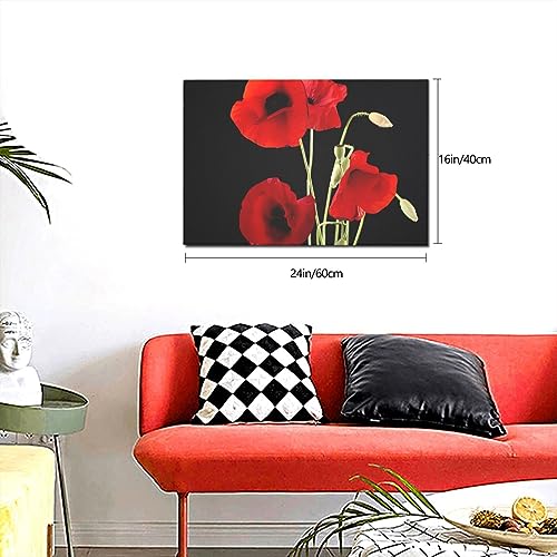 Toile murale fleur rouge décoration d'intérieur haut de gamme 40x60