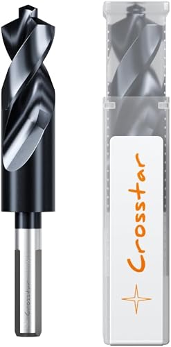 Crosstar 1 Inch M35 Cobalt Drill Bit for Hardened Metal,TiAlN Coating | Industrial Grade HSS,135° Bullet Point,1/2" Reduced Shank,6" Total Length, for Stainless Steel,Cast Iron,Alloy Steel