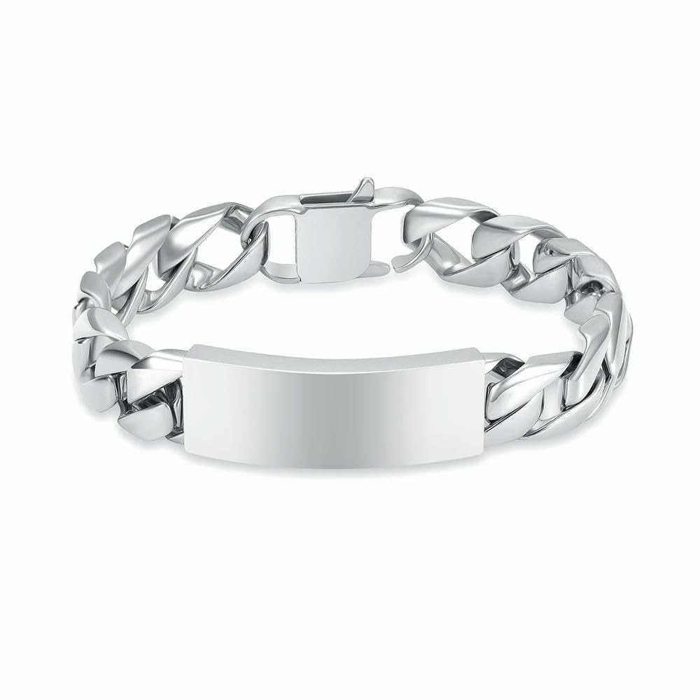Bracelet funéraire pour cendres en acier inoxydable argent 22 cm