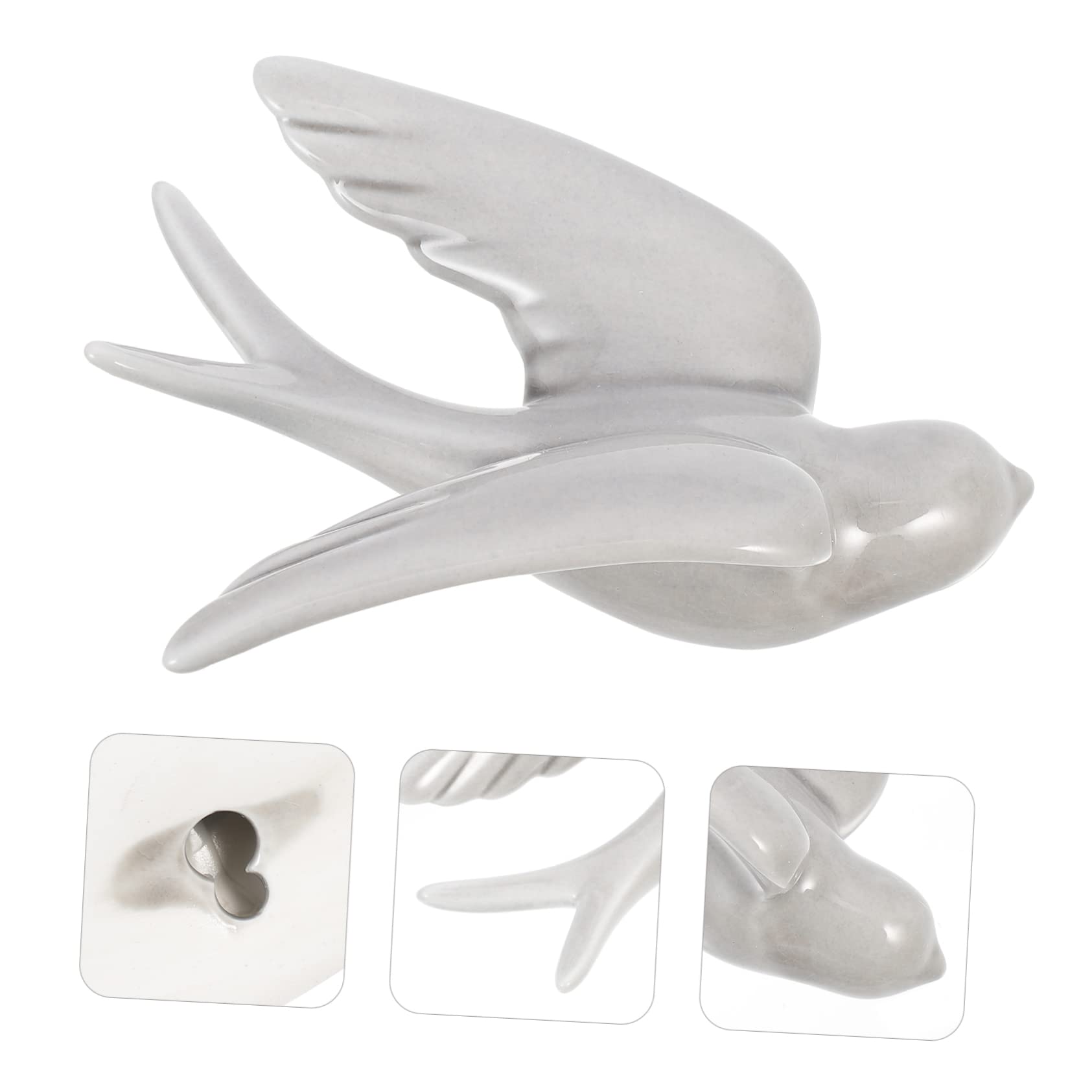 Decorazione Uccellini in Ceramica da Parete Stile Nordico | Rondini Sospese, Effetto Craquelé ad Alta Temperatura, per Salotto e Zona Pranzo