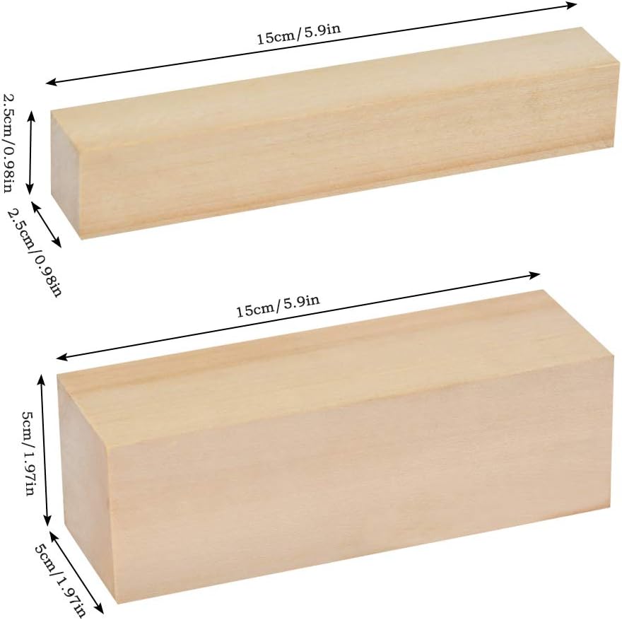 10 Pack Unfinished Basswood Carving Blocks Kit, Large Premium Whittling