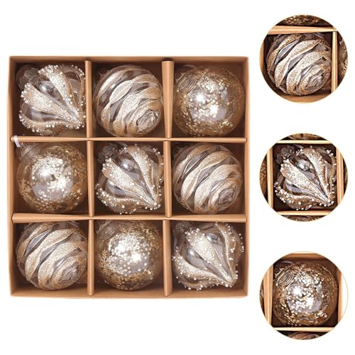 Boules de Noël légères résistantes décoration sapin champagne lot 9
