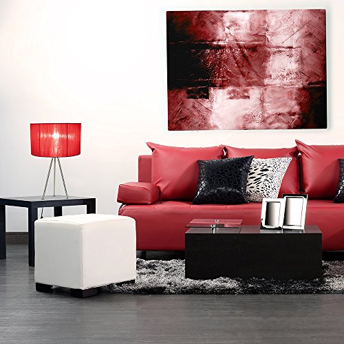 Simple Designs Lt2006-Red Tripod Pleated Silk Sheer Shade Table Lamp, Red #TOP2