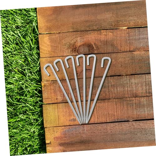 Estacas de tienda de campaña de acero inoxidable Toyvian de 20 cm para suelo duro 6