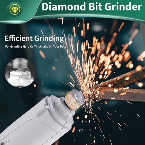 CATPICK 2-in-1 Dog Nail Grinder & Dog Nail Clippers Trimmers for Large Medium Small Dogs Cats Pets Claw Trimmer Quick Sensor and Safety Guard USB Rechargeable with 2 LED Lights