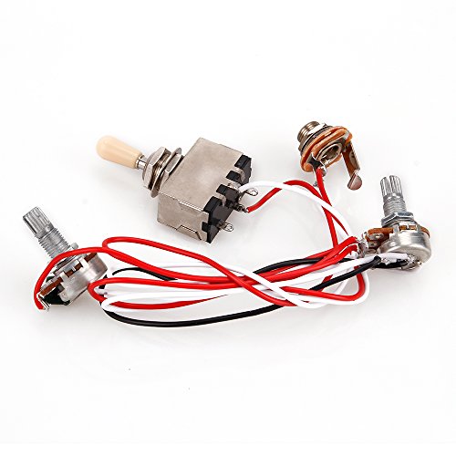 Interrupteur à bascule 3 voies + potentiomètres 500 K + faisceau de câblage pour guitare Humbucker LP 2 - Les Beatles, Paul McCartney, John Lennon, RIngo Starr, George Harrison Interrupteur à bascule 3 voies + potentiomètres 500 K + faisceau de câblage pour guitare Humbucker LP 2 – Image 6