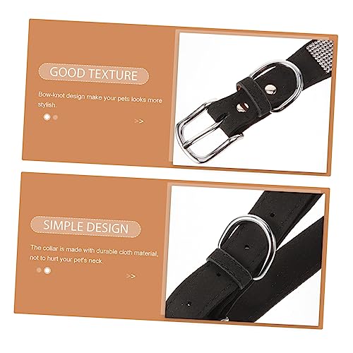 Angoily Hundehalsband Mit Borte Hundefliege Für Hunde Und Katzen Strapazierfähiges Material Süßer Und Modischer Look Praktisches Accessoire Für Tiere