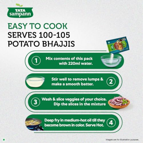 Image of Tata Sampann Low Oil Absorb Pakoda Mix, Ready to Cook Mix, Power of Pulses, Instant Pakoda Batter, 180g