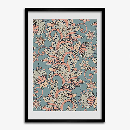 Décorer un mur vide avec le Tableau Fleurs ethniques 50x70 cm et son cadre MDF