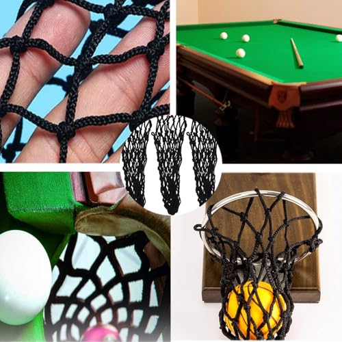 Changyeah Billardnetz,6 Stück Billardtischtaschen,ausgehöhlte Taschennetze für das Billardtraining,Billard Tischtasche, Billard Netz Tasche, Baumwollfaden Billard Mesh Tasche(Schwarz)
