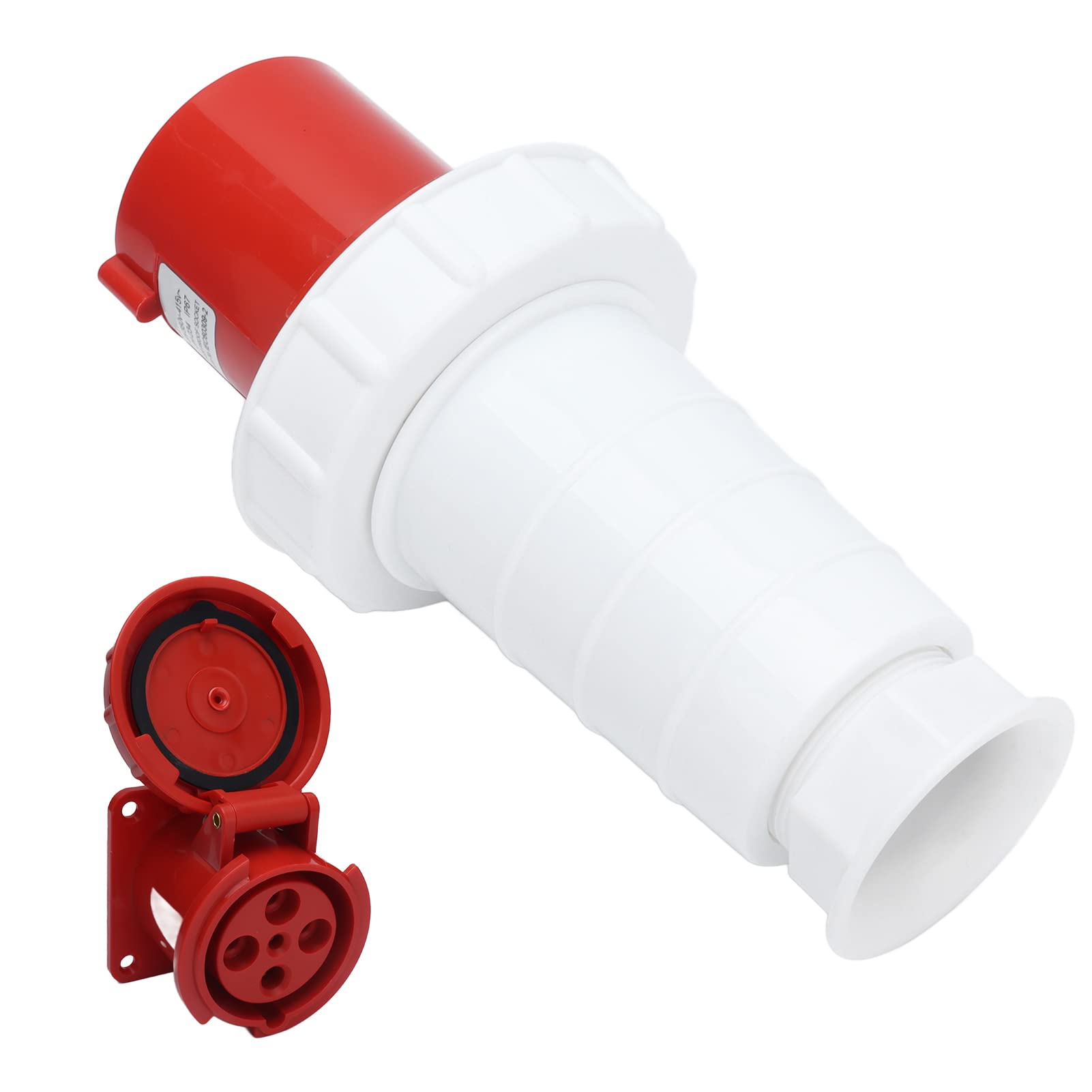 Ensemble de Connecteurs de Prise Industrielle IP67 – Connecteur électrique triphasé 4 Broches 63 A 380-415 V pour Applications de Service – Connexion d'alimentation