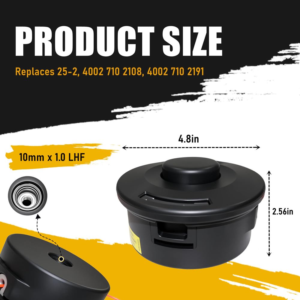 Cabezal de recortadora 25-2 para desbrozadoras Sthil FS55 FS56RC FS70R FS90 FS100RX FS110 FS130 FS240 Rep 4002 710 2108 4002 710 2191 (paquete de 2)
