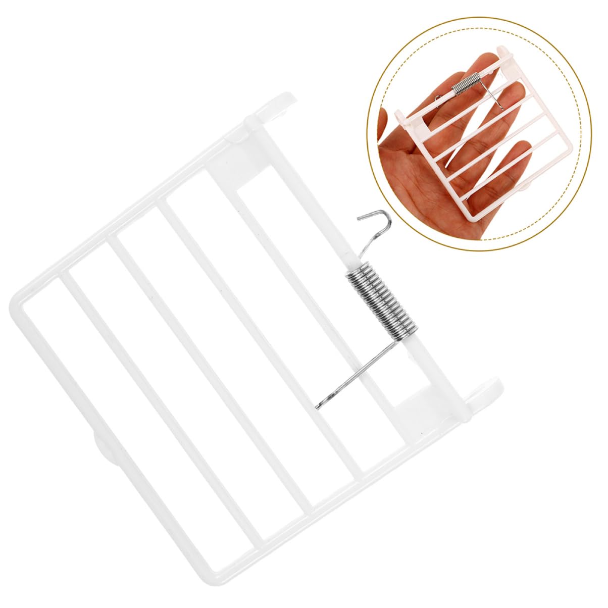 Gatuida 5 Unitá Porta per Gabbia Uccelli Bianco in Plastico con Molla, Design Ergonomico Facile da Installare, Accessori per Uccelli per Gabbie Piccole