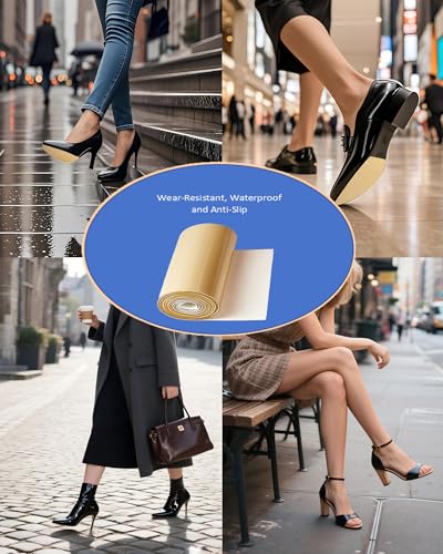 Image of Anti-Slip Shoe Sole Protector Pads for High-Heels,Silicone Anti Slip Shoe Grips on Bottom of Shoes,Self-Adhesive Sole Guard for Shoes | Smooth Surface Traction(4.5 in*40 in Mirror Yellow)
