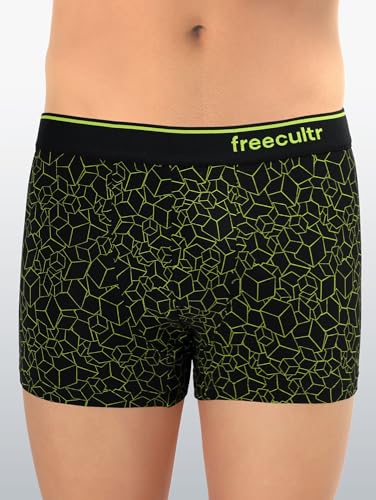 Image of Freecultr Men's Tipline Cotton Trunk Stretch Printed Trunks with Stylish Waistband | Breathable Innerwear for All-Day Comfort
