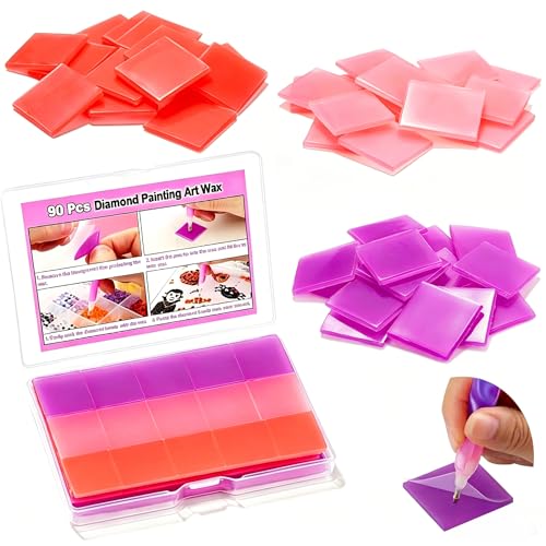 Ftimda 90Pcs Diamond Art Wax: Completes 40+ Diamond Art Projects - Strong Adhesion Smooth Gem Placement - Premium Diamond Dotz Accessories for Family Handicraft Activities & Personal Leisure Time