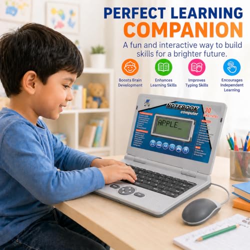 Image of Kids Learning Laptop | 30 Activities | English, Math, Music & Games | Educational Toy for Kids Ages 3-7 Years | Best Birthday Gift
