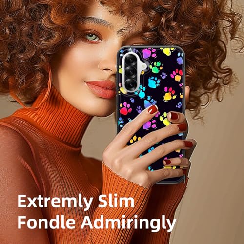GFEWYTJYJ for Galaxy A17 5G Case,[10 FT Military Grade Drop Protection] Non-Slip Heavy Duty Shockproof Phone Case for Samsung Galaxy A17 5G 6.7 inch 2025,Colorful Paw Print - image 6