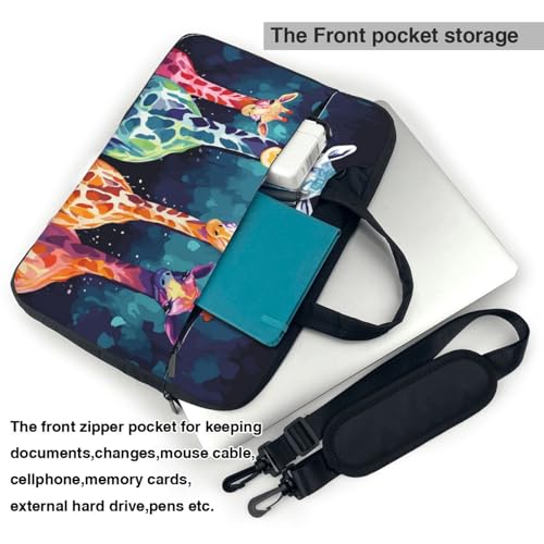 Bolso porta portátil con diseño de jirafa colorida miniatura 3