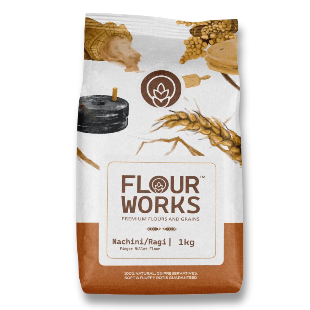 FlourWorks Ragi Atta, 1kg | Finger Millet Flour | Nachni Aata 1kg | Traditional Stone Ground | Healthy Gluten Free Flour (B0CDS6Z3TK) Amazon Price History, Amazon Price Tracker