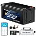 48V Lithium Battery Golf Cart Batteries Kit with Smart 200A BMS 58.4V 18A Charger Touch Monitor & Mobile APP 10000 Rechargeable Cycles 48V 100Ah LiFePO4 Battery for Solar RV and Off Grid Applications