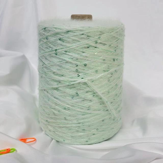 Filato di lana mohair da 500 g/rotolo, morbido e sottile, per lavori a maglia a mano, maglioni, vestiti per bambini, uncinetto, paillettes, mohair, sciarpe, filo con glitter