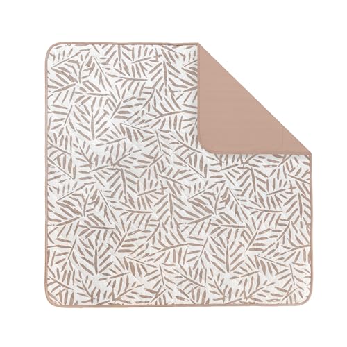 Toddlekind Portable Baby Mat &ndash; Organic Cotton 47' x 47' Reversible Indoor/Outdoor Playmat for Babies, Toddlers, Picnics, Patio, and Garden Use 0m+ Tan (Taupe)