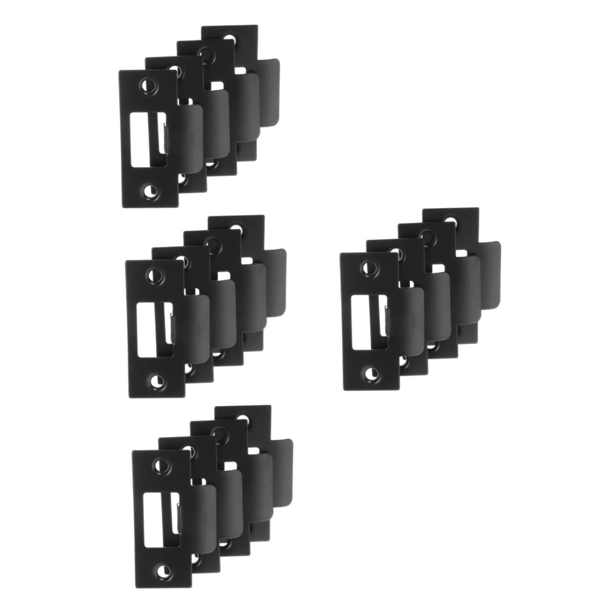 Lurrose 4 Ensembles Guide De Serrure De Porte Loquet Le Buteur Clé Verrou Porte Plaque De Fixation De Verrouillage De Porte Plaque De Réparation De Porte Acier Inoxydable Noir 4 Pièces * 4