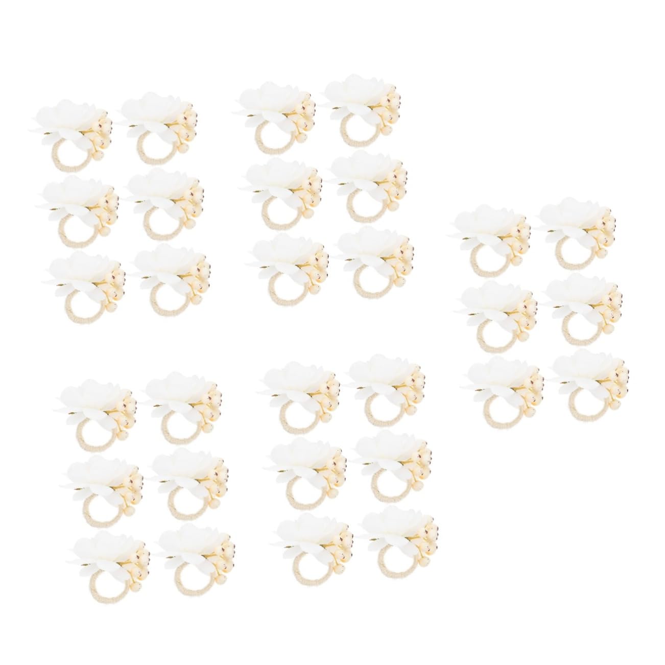 Amosfun 30 Piezas servilletero decoração casa decoración casa Anillo de Toalla de Flores Hebilla de servilleta Hecha a Mano Anillo de servilleta de Mesa de Comedor Cuerda de algodón Beige
