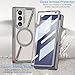 Electroplated Frame Z Shape Magnetic Case for Samsung Galaxy Z Fold 7 with Built-in Screen Protector, Camera Protection, Fit for Magsafe, Slim Fit, Carbon Fiber Plating Shockproof Z Fold 7 Phone Case