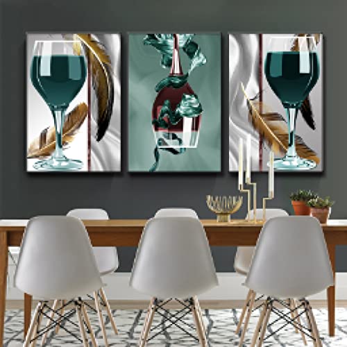 Toile Verre à Vin KEBIA pour décorer un mur vide de salle à manger sans cadre